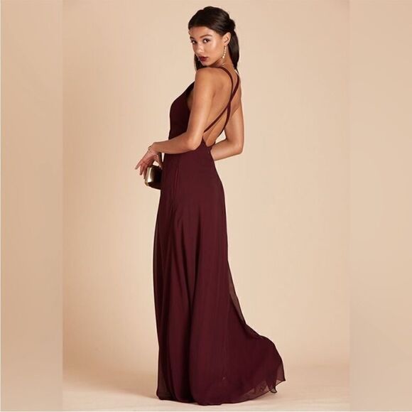 NEW Birdie Grey Burgundy Halter Gown NWOT - Picture 1 of 5